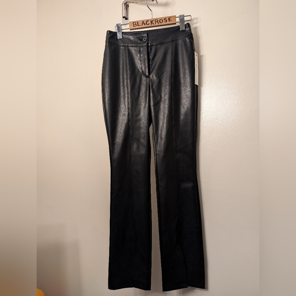 Women's Calvin Klein Faux Black Leather Pants Size 2